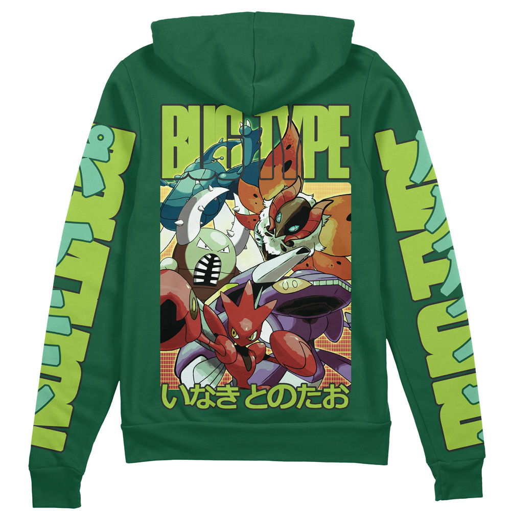 Buildercar - Bug Type Pokemon Streetwear Zip Hoodie Jacket