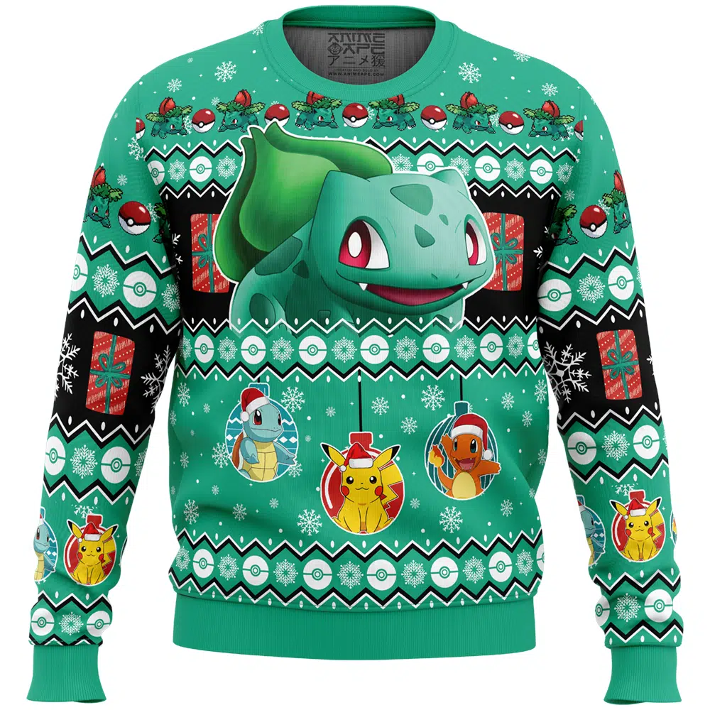 Buildercar - Bulbasaur I Choose You Pokemon Ugly Christmas Sweater