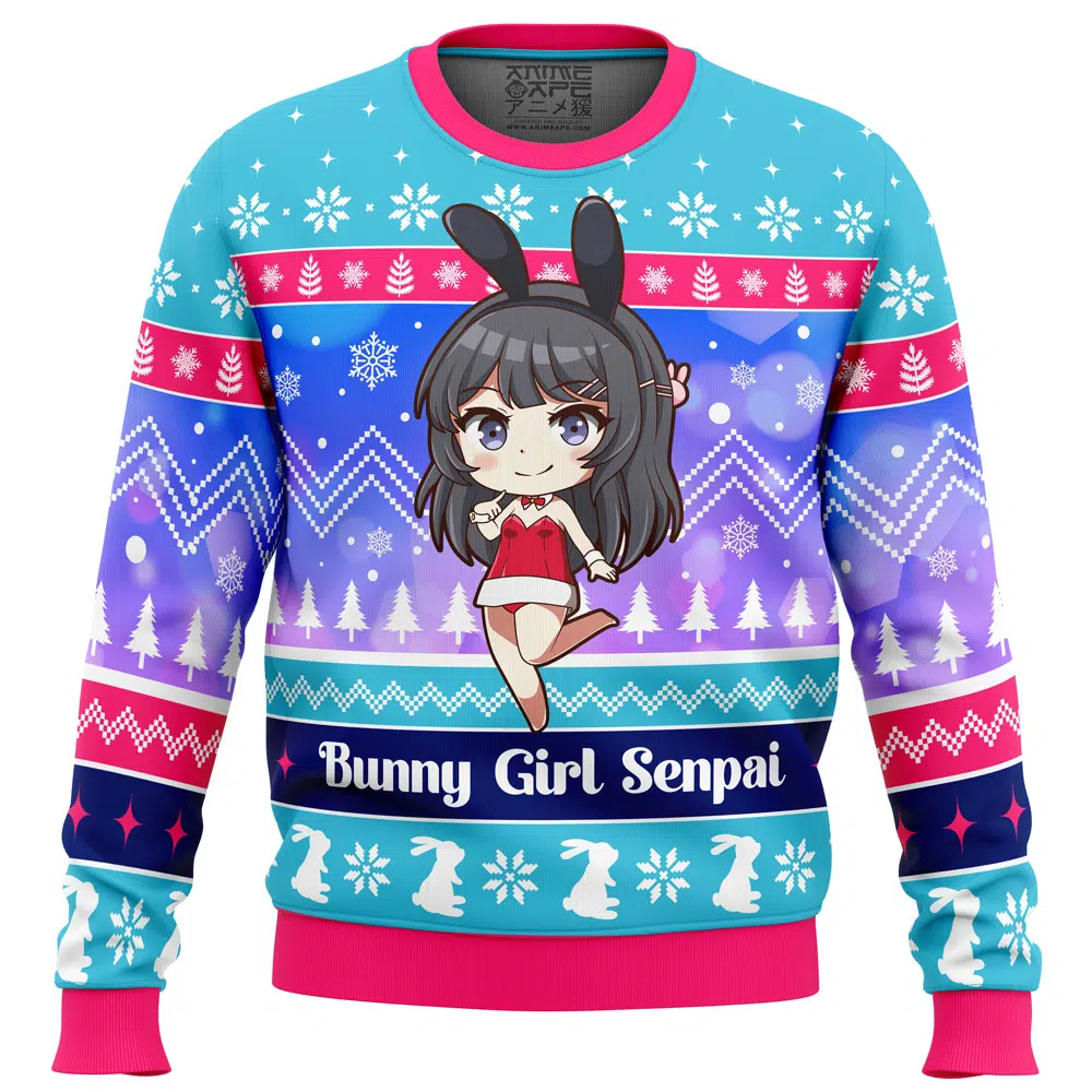 Buildercar - Bunny Girl Senpai Rascal Does Not Dream of Bunny Girl Senpai Ugly Christmas Sweater