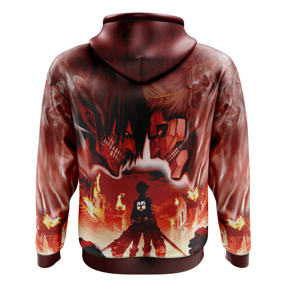 Buildercar - Burning Attack on Titan Zip Hoodie Jacket - Image 2