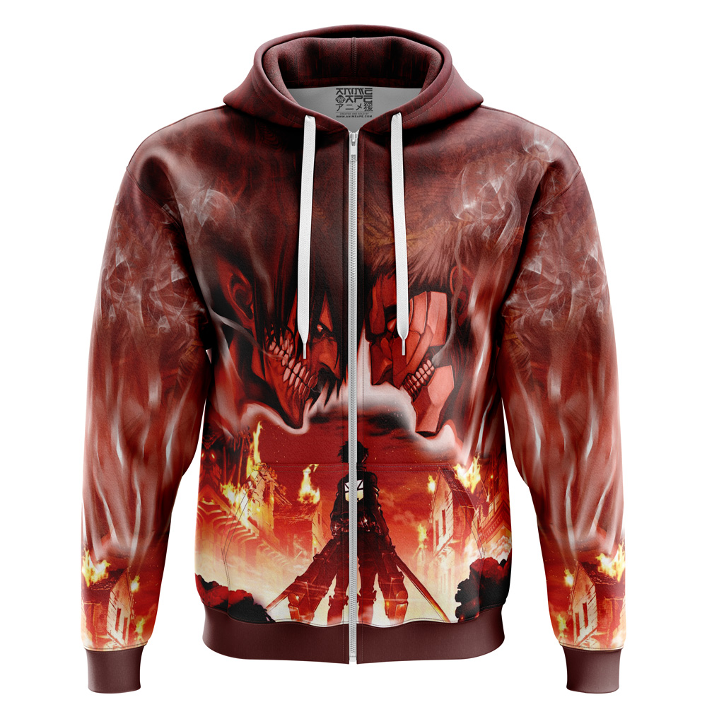 Buildercar - Burning Attack on Titan Zip Hoodie Jacket