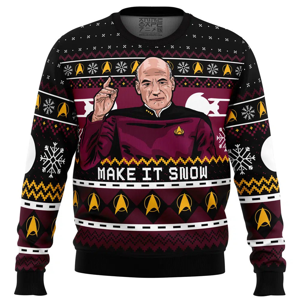 Buildercar - Captain Picard Star Trek Ugly Christmas Sweater