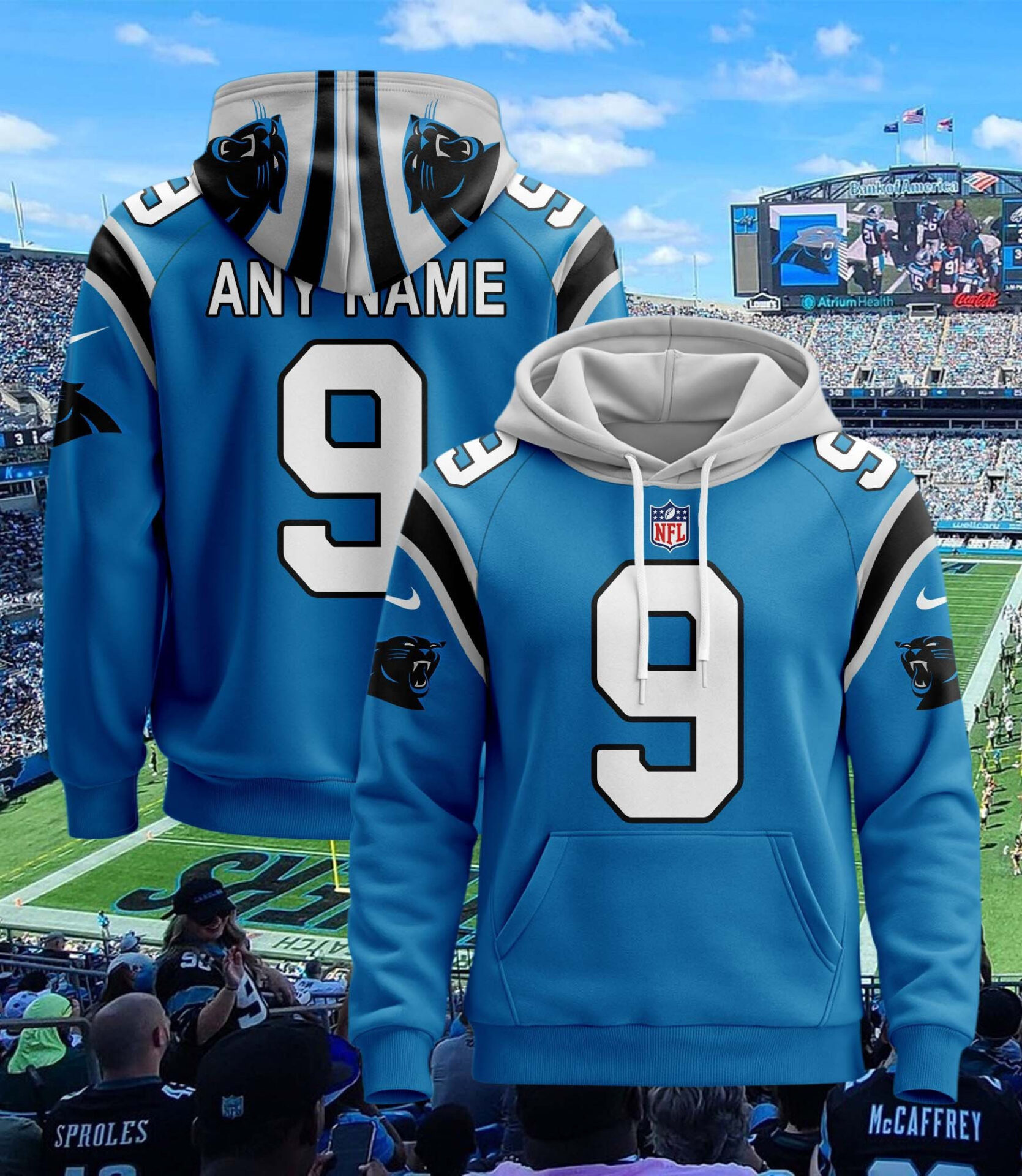 Buildercar - Carolina Panthers | Hoodie Style Jersey Custom Name And Number