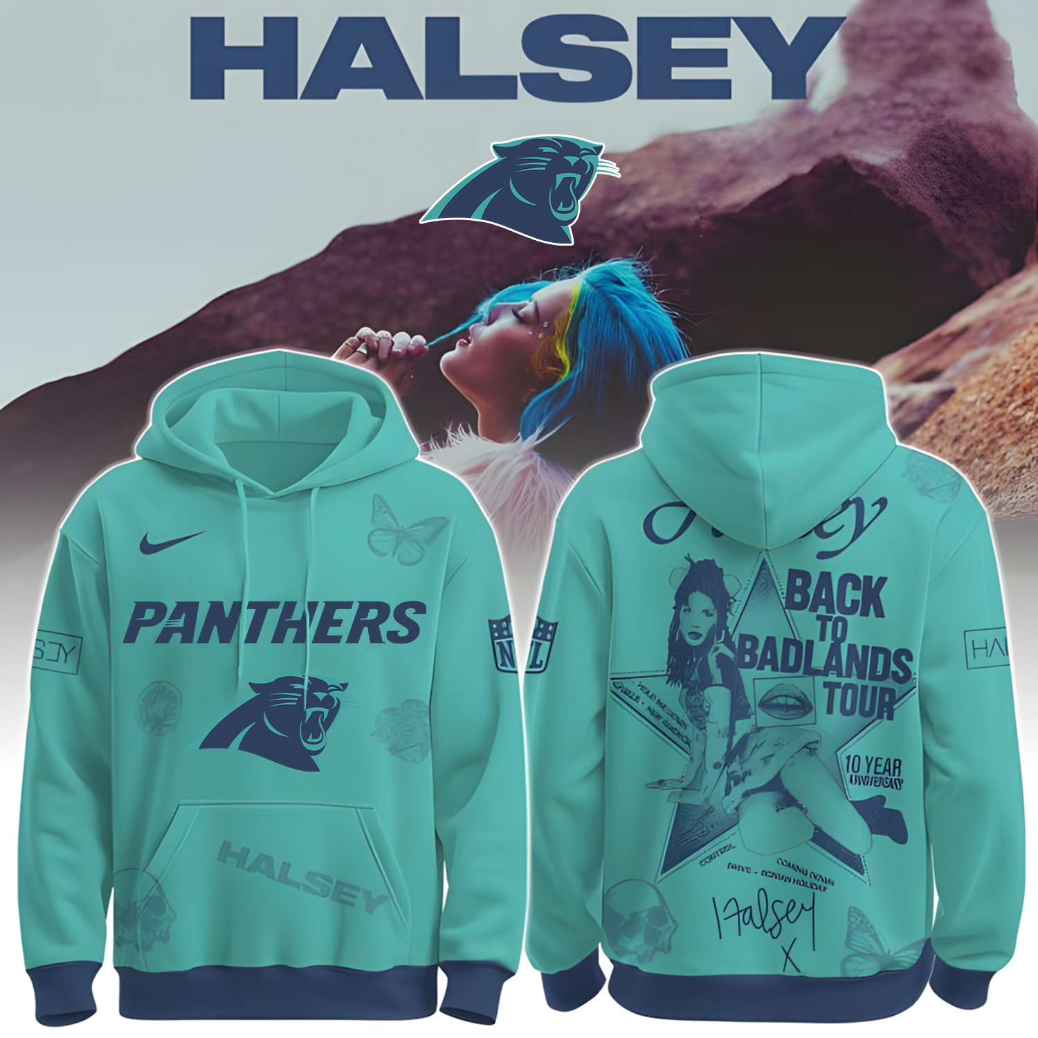 Buildercar - Carolina Panthers X NFL Back to Badlands North America 2025-2026 Hoodie T-Shirt