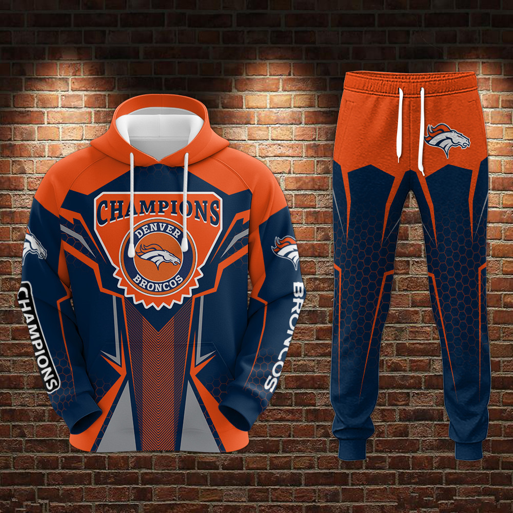 Buildercar - Champion -Denver Broncos Limited Hoodie & Jogger 1026