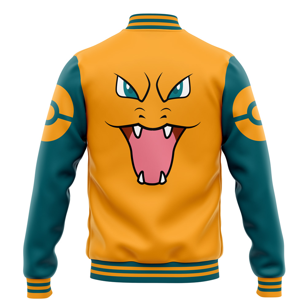 Buildercar - Charizard Face Pokemon Varsity Jacket
