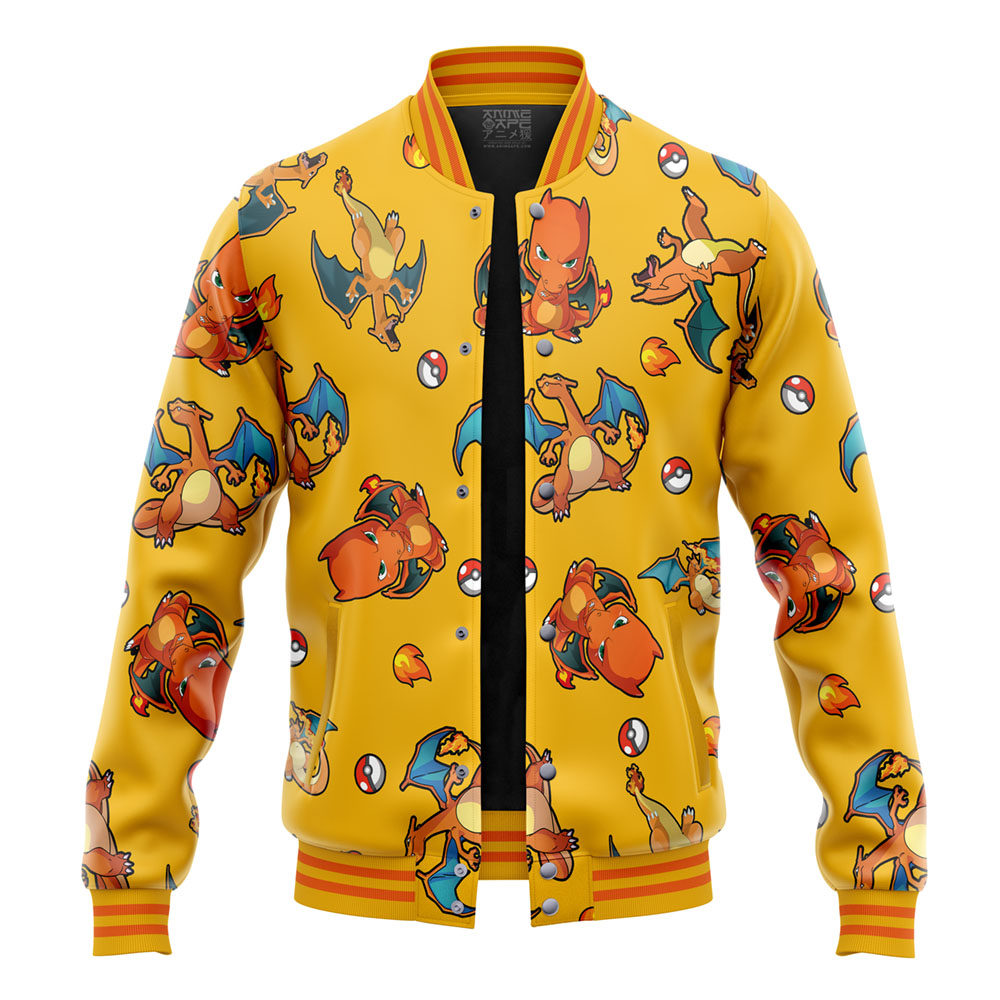 Buildercar - Charizard Pattern Pokemon Varsity Jacket