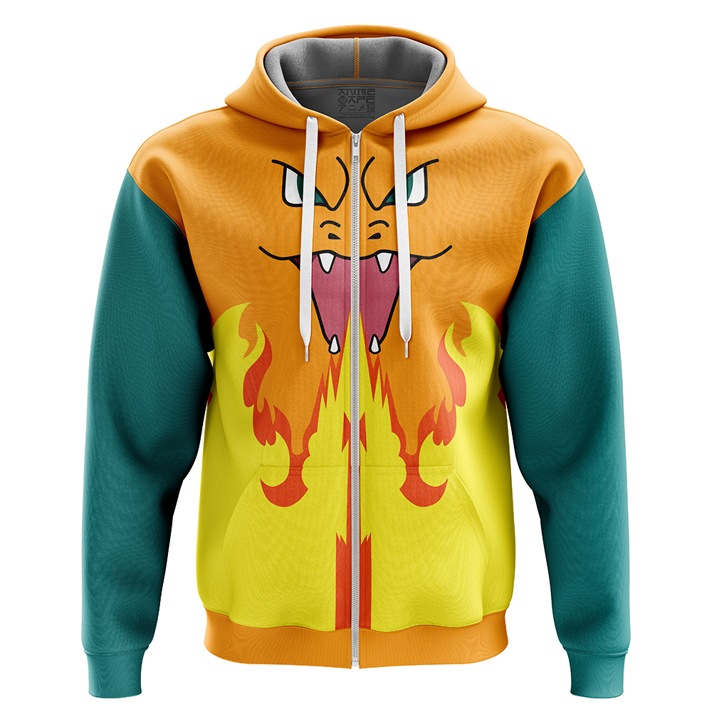 Buildercar - Charizard V2 Pokemon Zip Hoodie Jacket