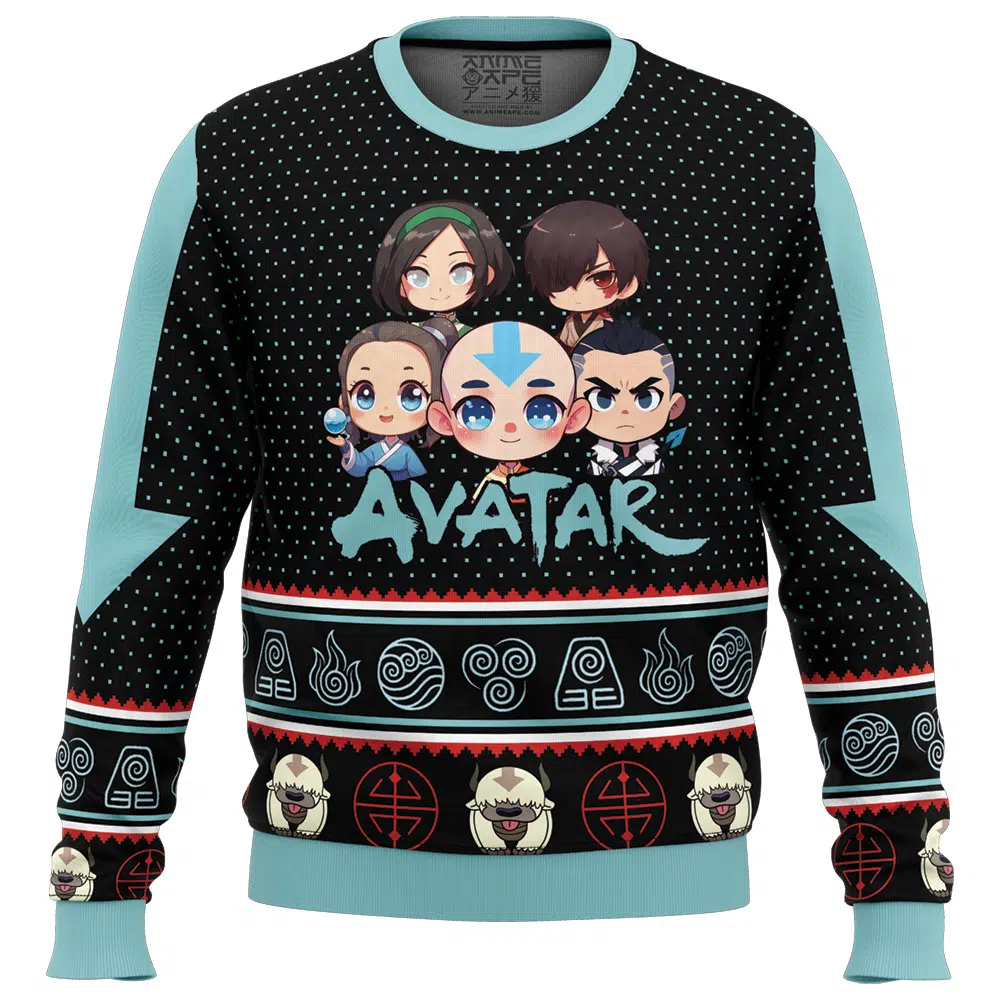 Buildercar - Chibi Avatar The Last Airbender Ugly Christmas Sweater
