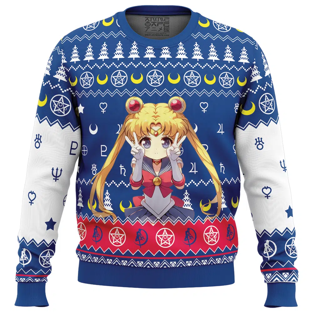 Buildercar - Chibi Usagi Tsukino Sailor Moon Ugly Christmas Sweater