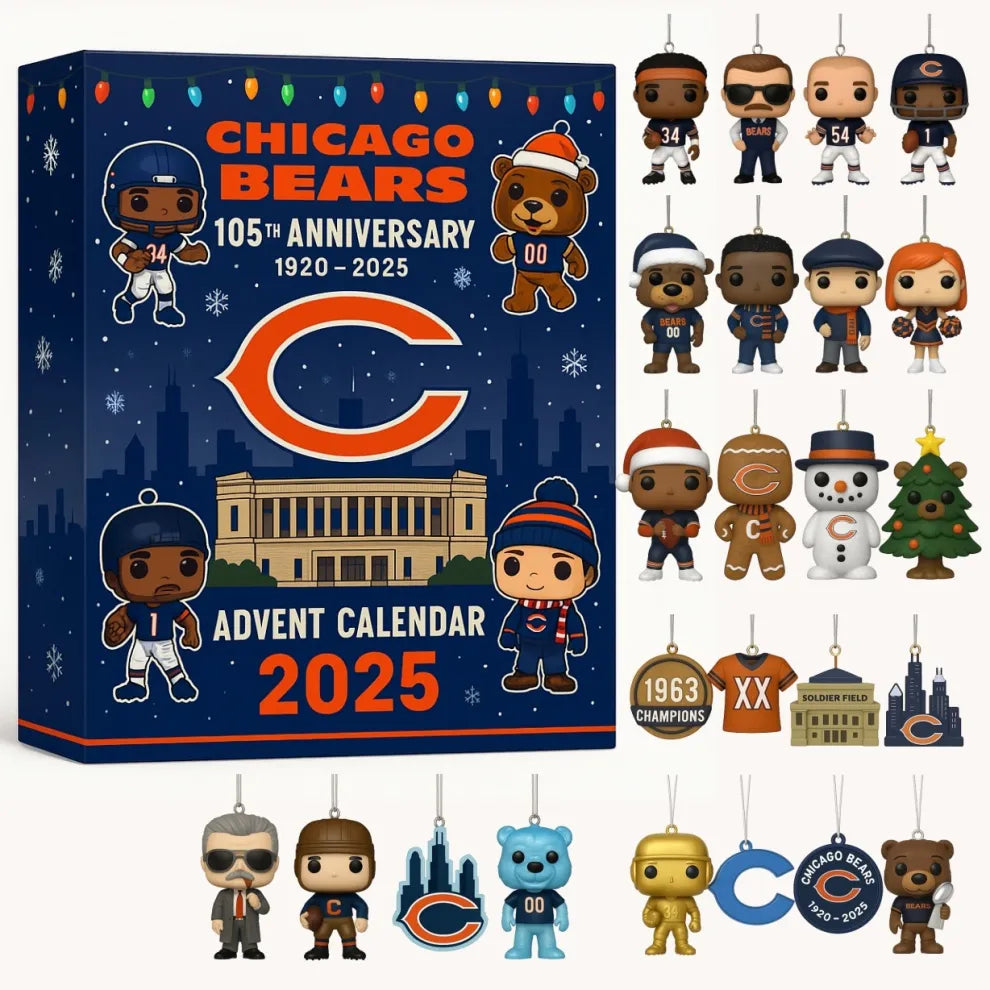 Buildercar - Chicago Bears 2025 Advent Calendar 105th anniversary (1920 a?? 2025) -2D Acrylic