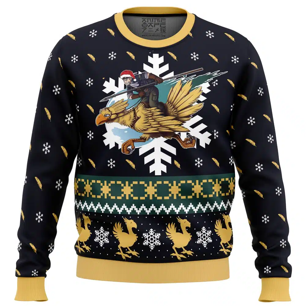 Buildercar - Chocobo Cid Christmas Final Fantasy 7 Ugly Christmas Sweater