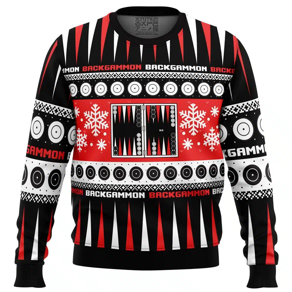 Buildercar - Christmas Backgammon Board Games Ugly Christmas Sweater