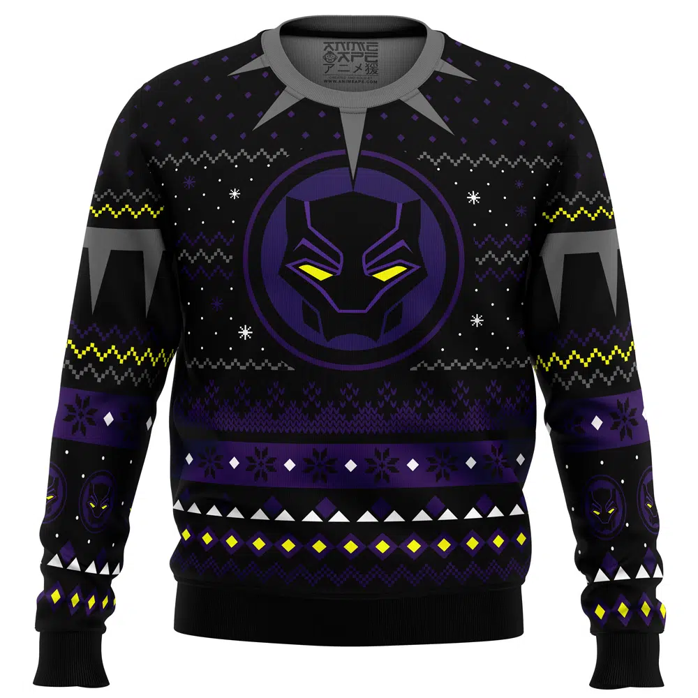 Buildercar - Christmas Black Panther Ugly Christmas Sweater