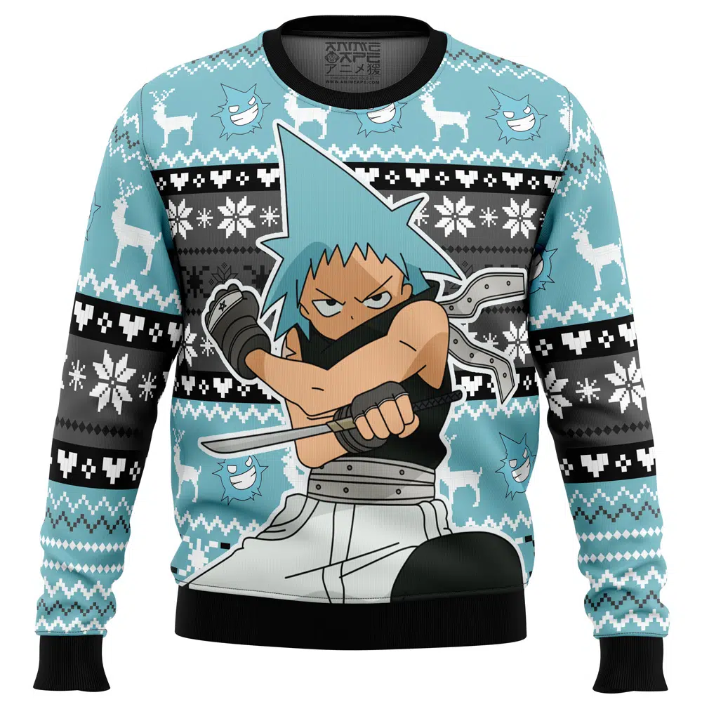 Buildercar - Christmas Black Star Soul Eater Ugly Christmas Sweater