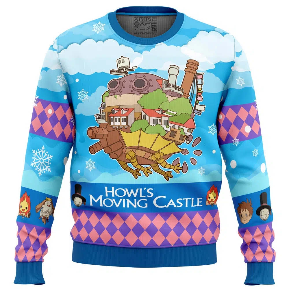 Buildercar - Christmas Castle Howl's Moving Castle Ugly Christmas Sweater