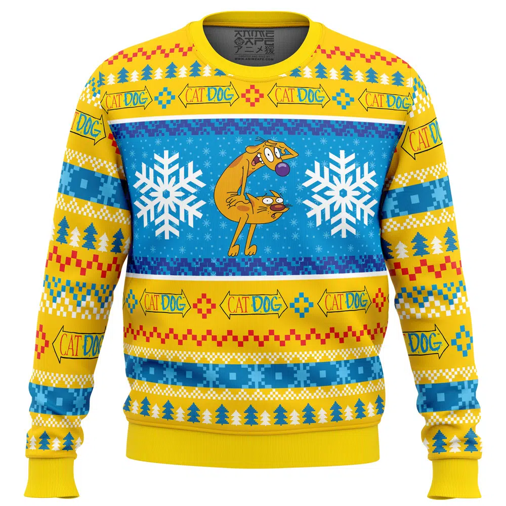 Buildercar - Christmas CatDog Nickelodeon Ugly Christmas Sweater