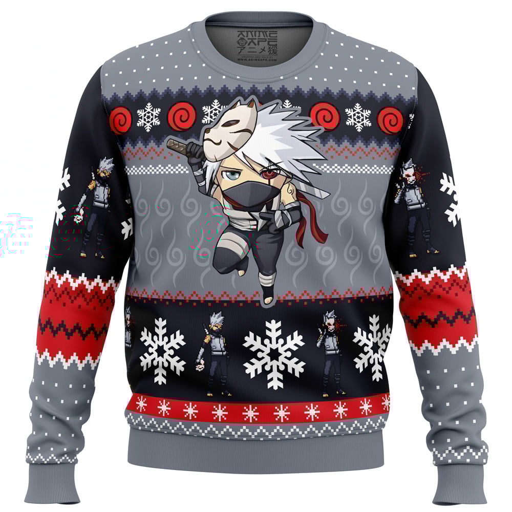 Buildercar - Christmas Chibi Anbu Kakashi Hatake Shippuden Christmas Sweater