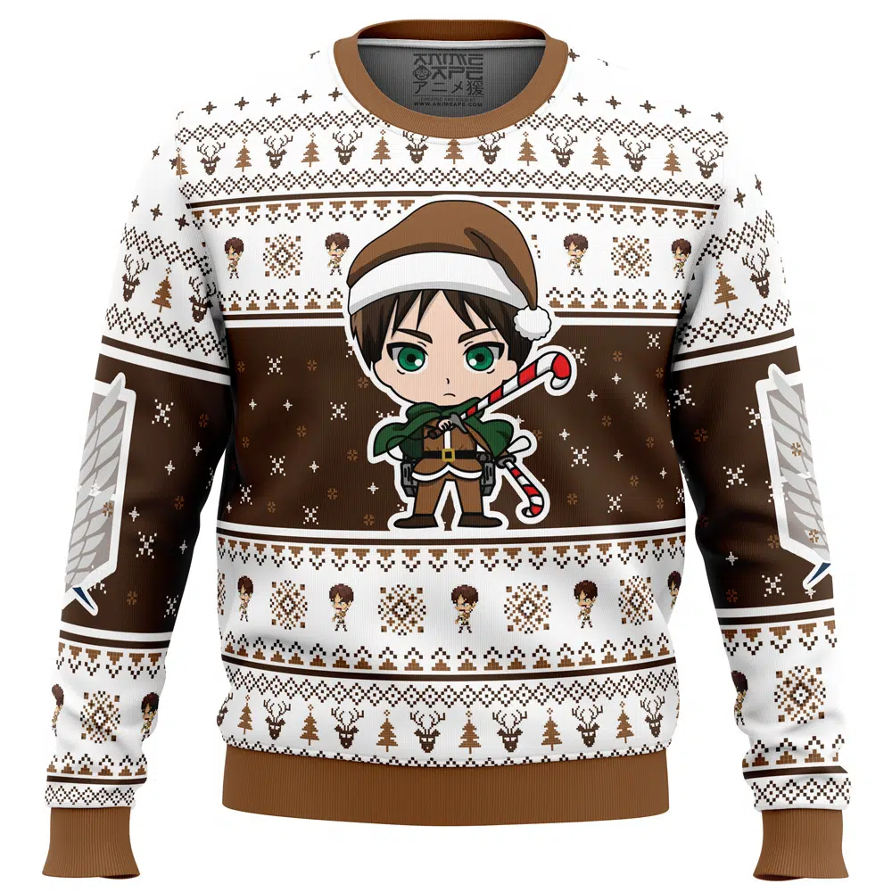 Buildercar - Christmas Chibi Eren Attack on Titan Ugly Christmas Sweater