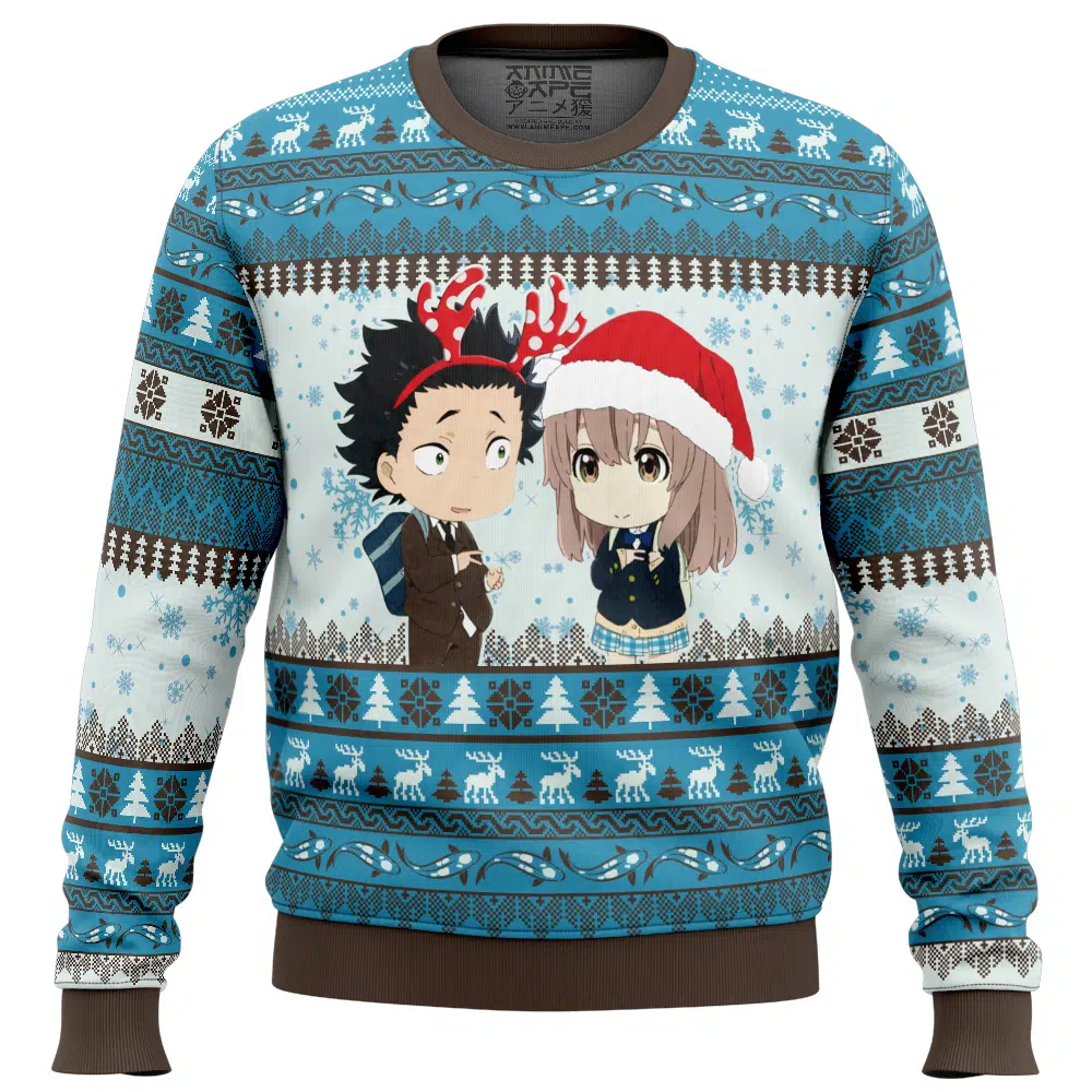 Buildercar - Christmas Couple A Silent Voice Ugly Christmas Sweater