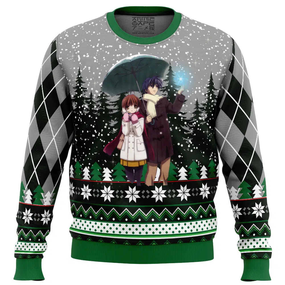 Buildercar - Christmas Couple Clannad Ugly Christmas Sweater