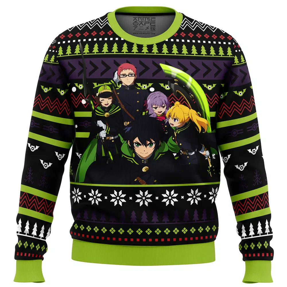 Buildercar - Christmas Demon Army Seraph of the End Ugly Christmas Sweater