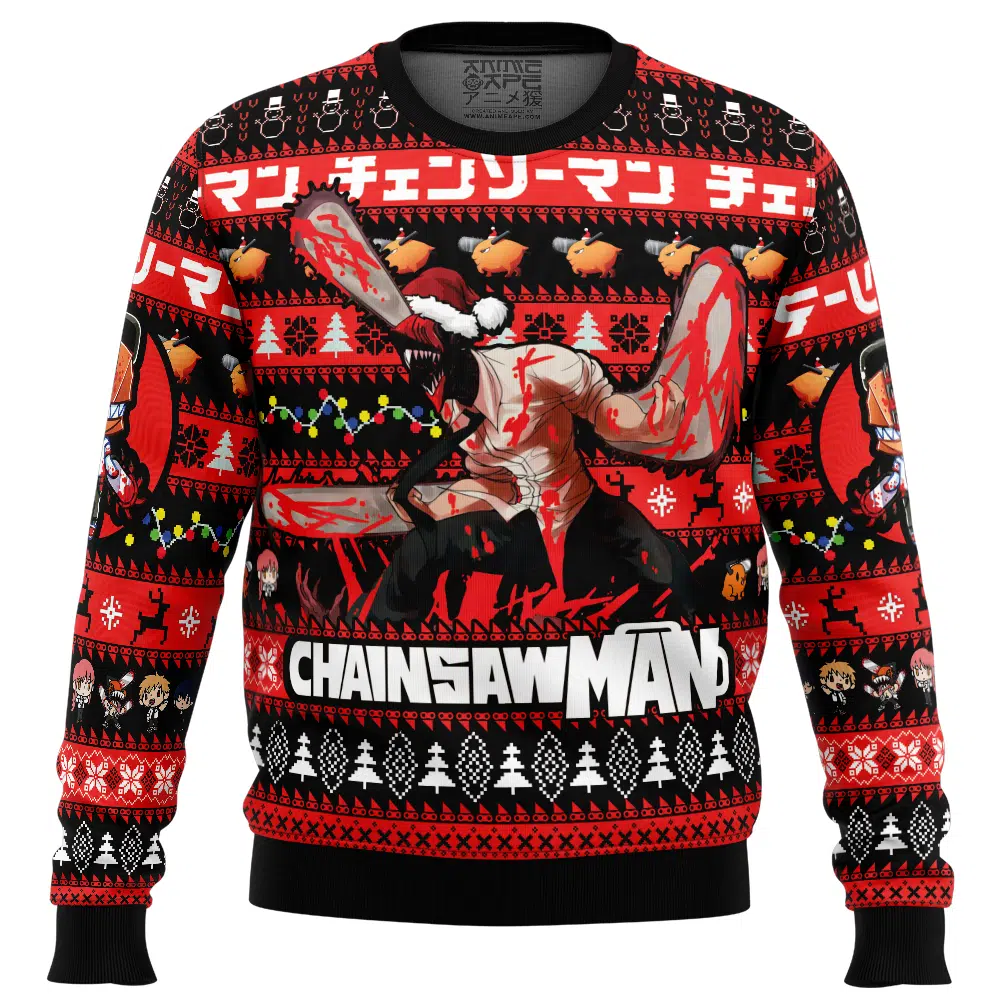 Buildercar - Christmas Denji Chainsaw Man Ugly Christmas Sweater