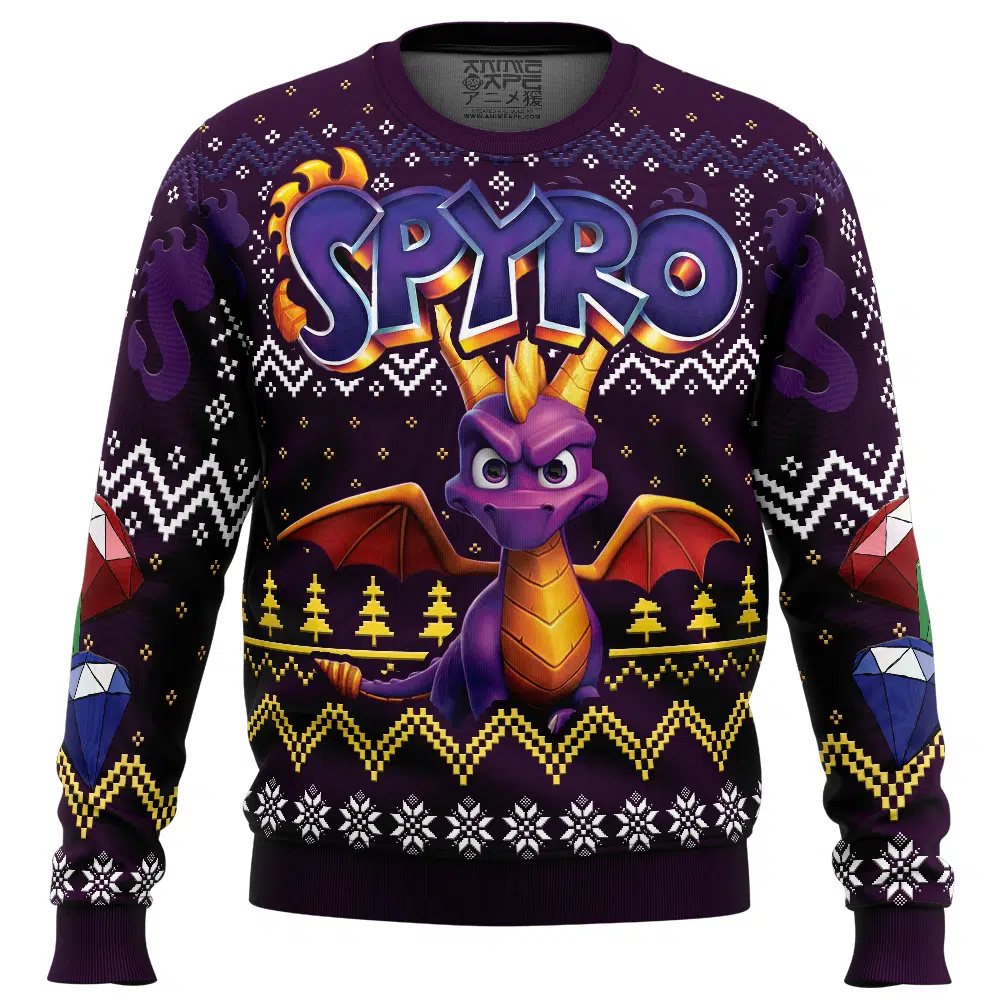 Buildercar - Christmas Dragon Spyro Ugly Christmas Sweater