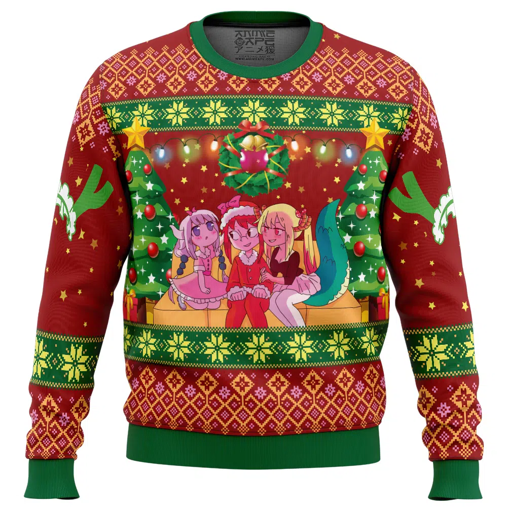 Buildercar - Christmas Family Miss Kobayashi's Dragon Maid Ugly Christmas Sweater
