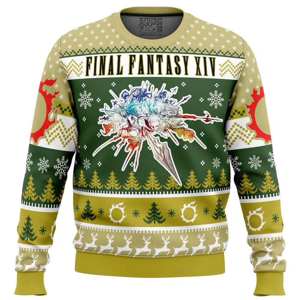 Buildercar - Christmas Fantasy Final Fantasy XIV Ugly Christmas Sweater