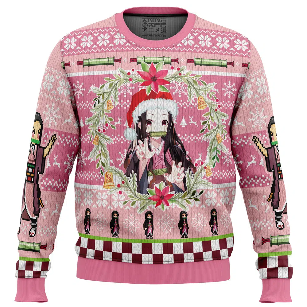 Buildercar - Christmas Nezuko Kamado Demon Slayer Ugly Christmas Sweater