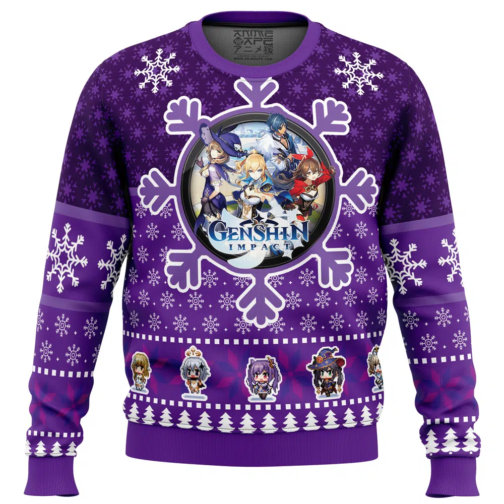 Buildercar - Christmas Quest Genshin Impact Ugly Christmas Sweater