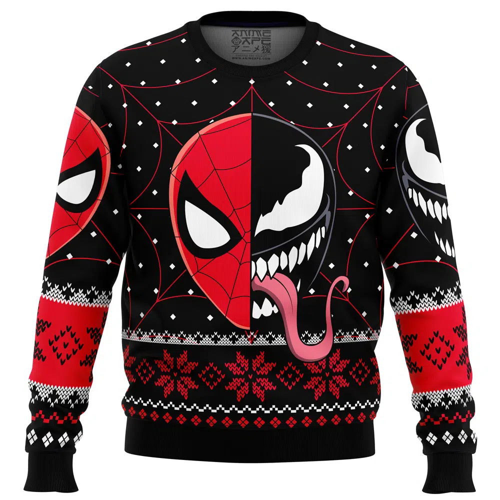 Buildercar - Christmas Spider-man Venom Marvel Comics Ugly Christmas Sweater