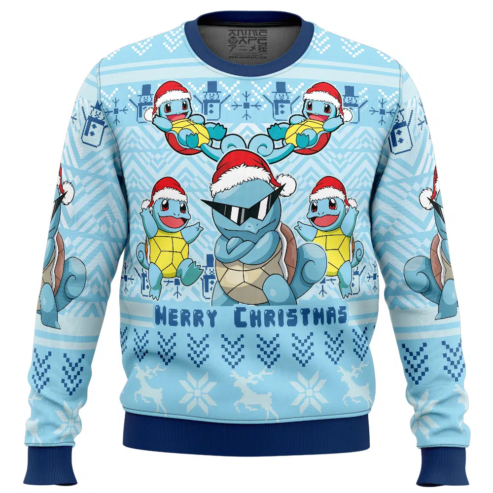 Buildercar - Christmas Squirtle Pokemon Ugly Christmas Sweater
