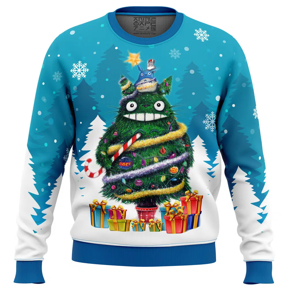Buildercar - Christmas Totoro My Neighbor Totoro Ugly Christmas Sweater