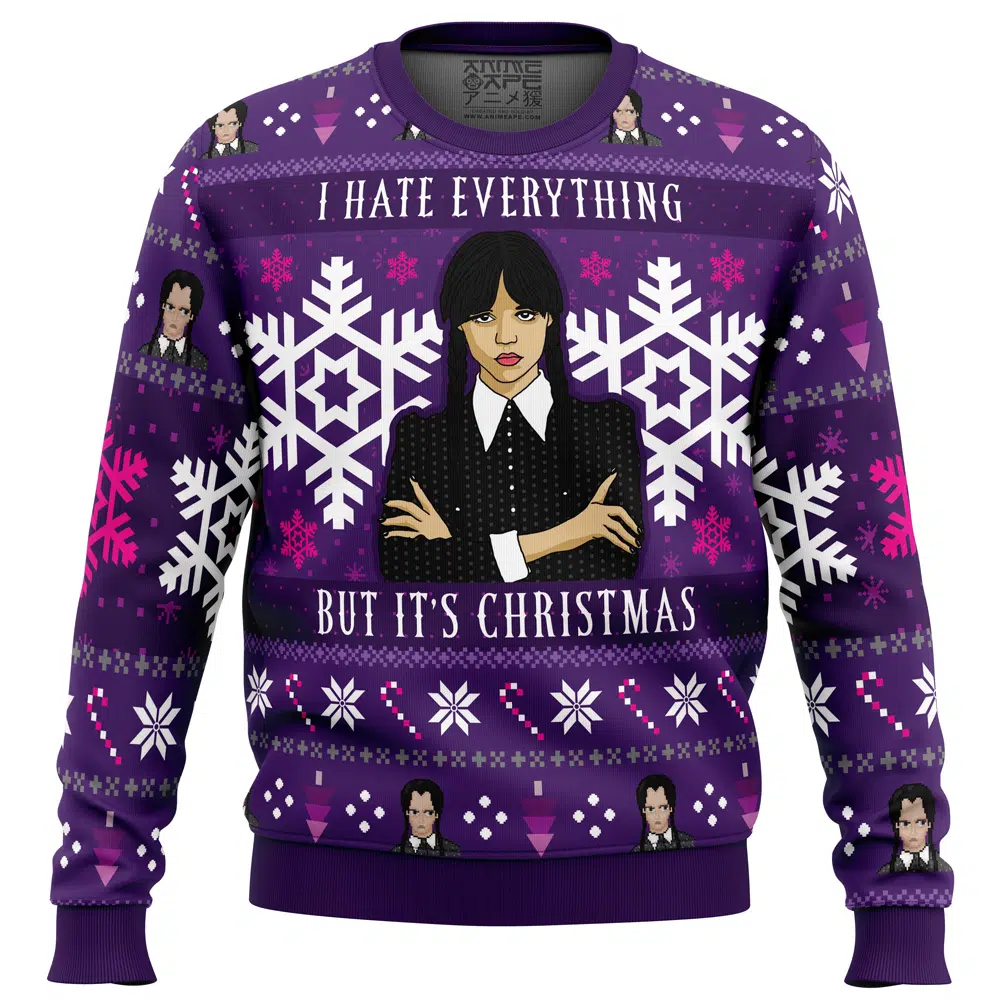 Buildercar - Christmas Wednesday Adams Family Ugly Christmas Sweater