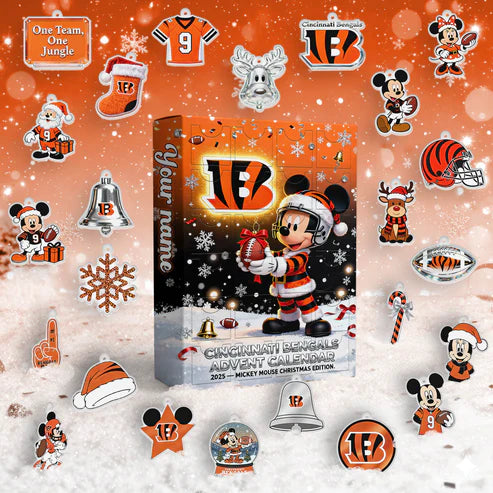 Buildercar - Cincinnati Bengals Advent Calendar - Gift For Fan -2D Acrylic