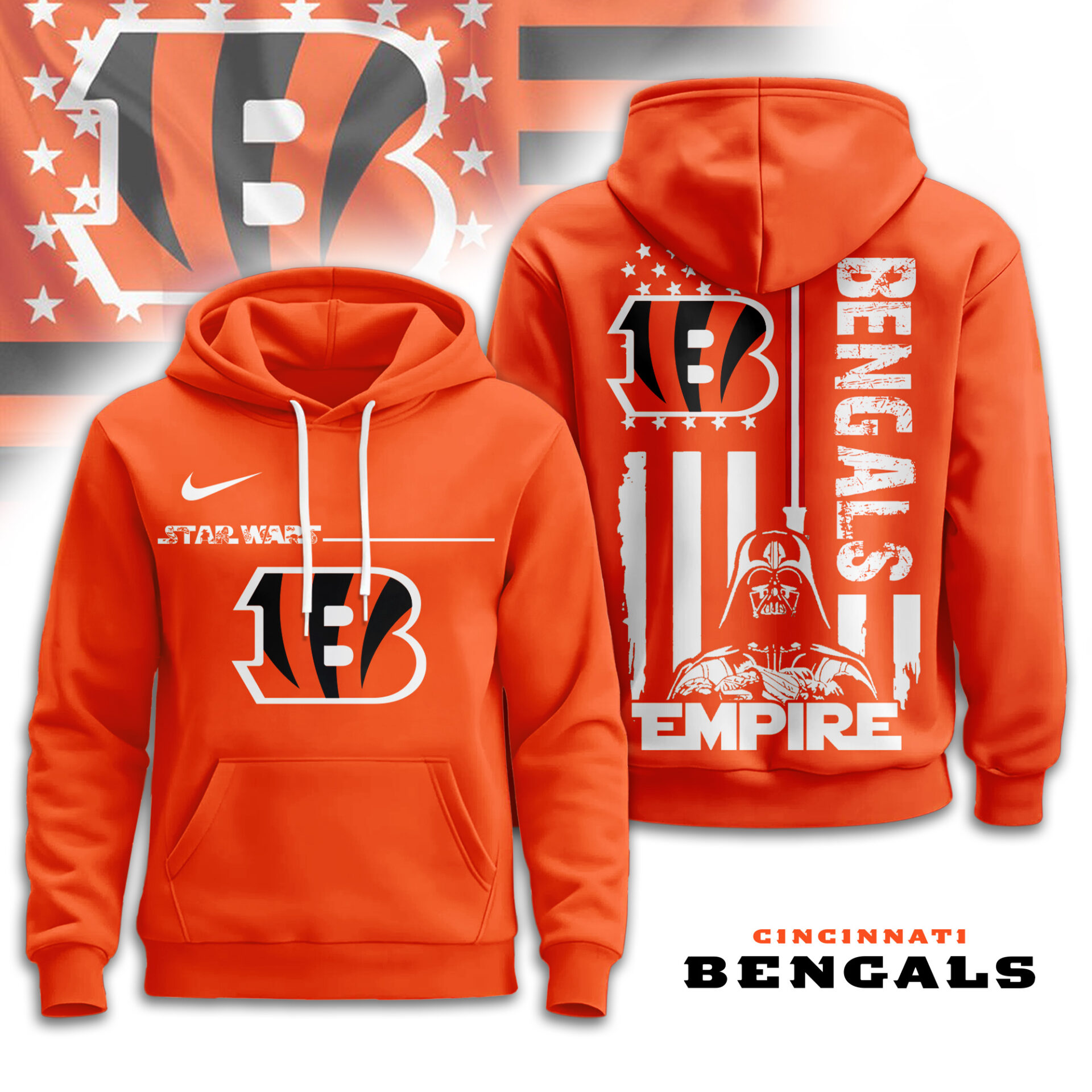 Buildercar - Cincinnati Bengals | Premium NFL Starwars Empire Hoodie