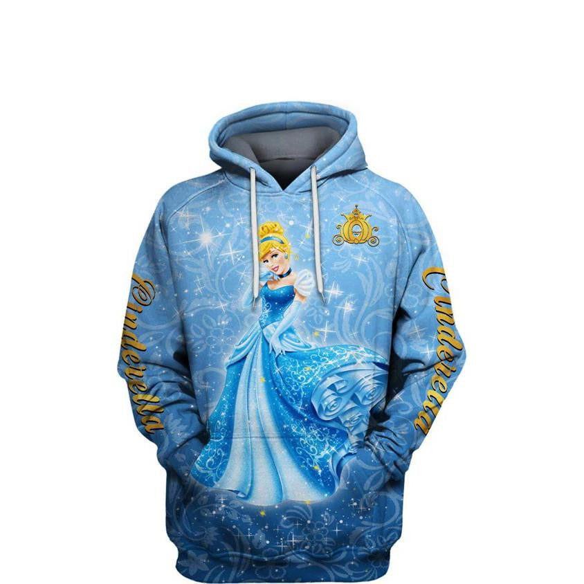 Buildercar - Cinderella Princess Cartoon, Cinderella Disney Princess All Over Print Hoodie
