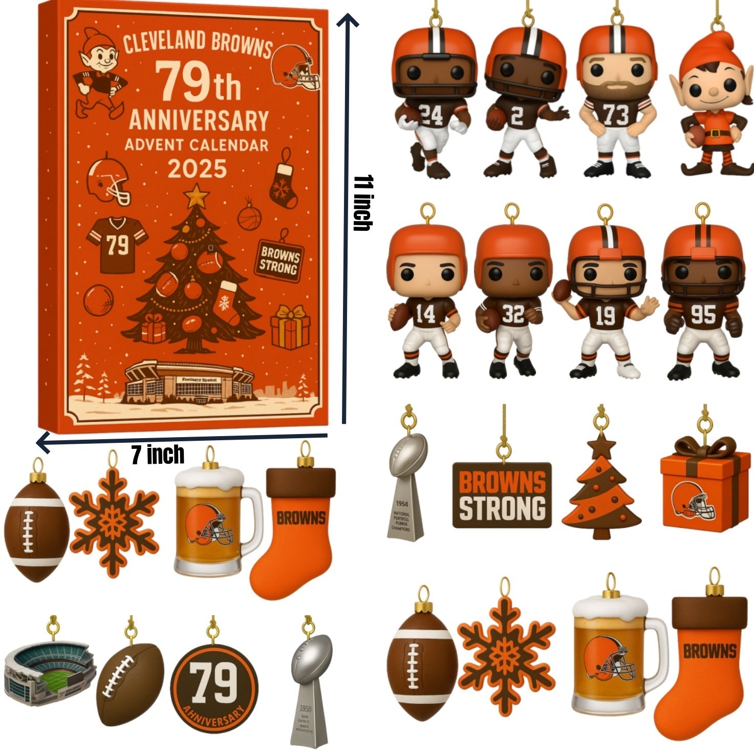 Buildercar - Cleveland Browns 79th Anniversary Advent Calendar -2D Acrylic