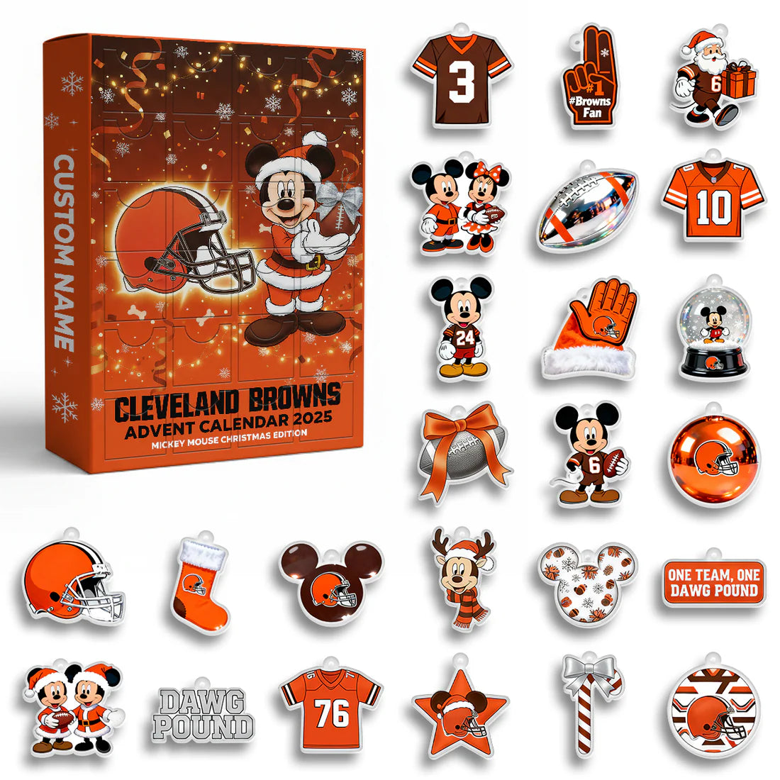 Buildercar - Cleveland Browns Advent Calendar - Gift For Fan -2D Acrylic