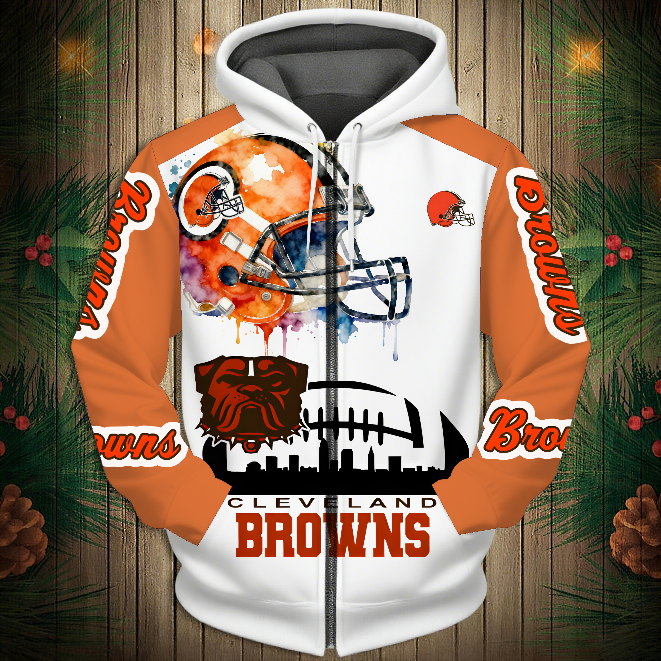 Buildercar - Cleveland Browns Hoodie Unisex NFL Pullover Hoodie for Football Fans hm10112530