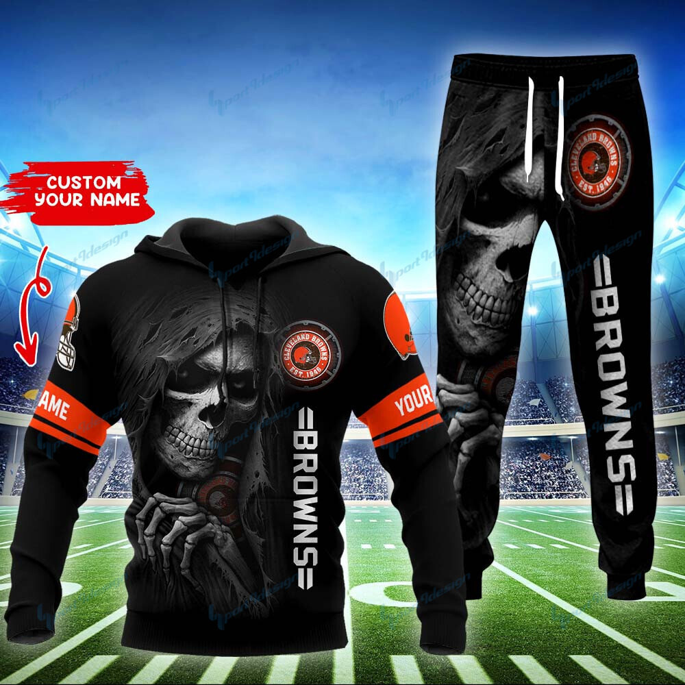 Buildercar - Cleveland Browns Personalized Hoodie and Jogger Set BG837