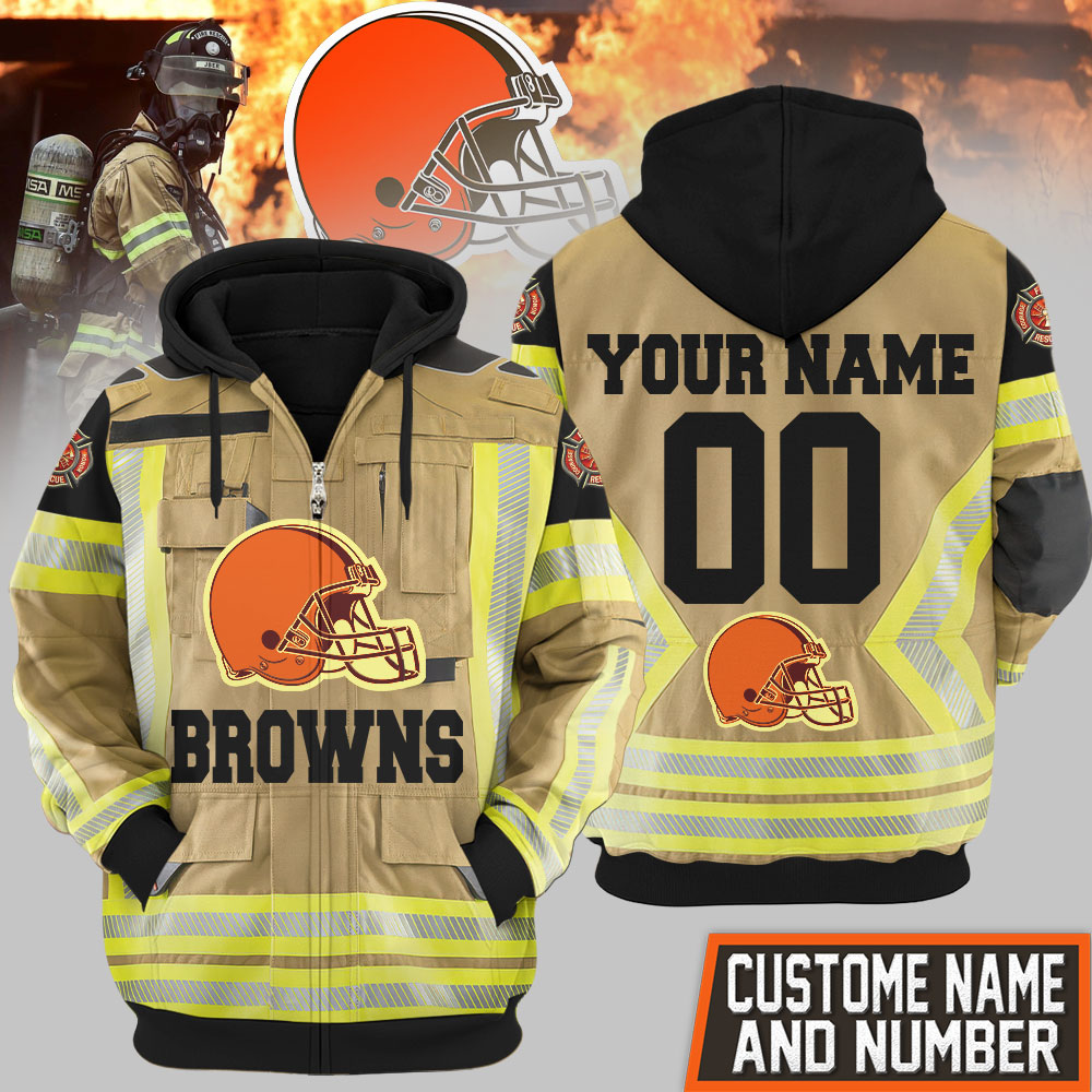 Buildercar - Cleveland Browns | Premium NFL Firefighter Zip Hoodie
