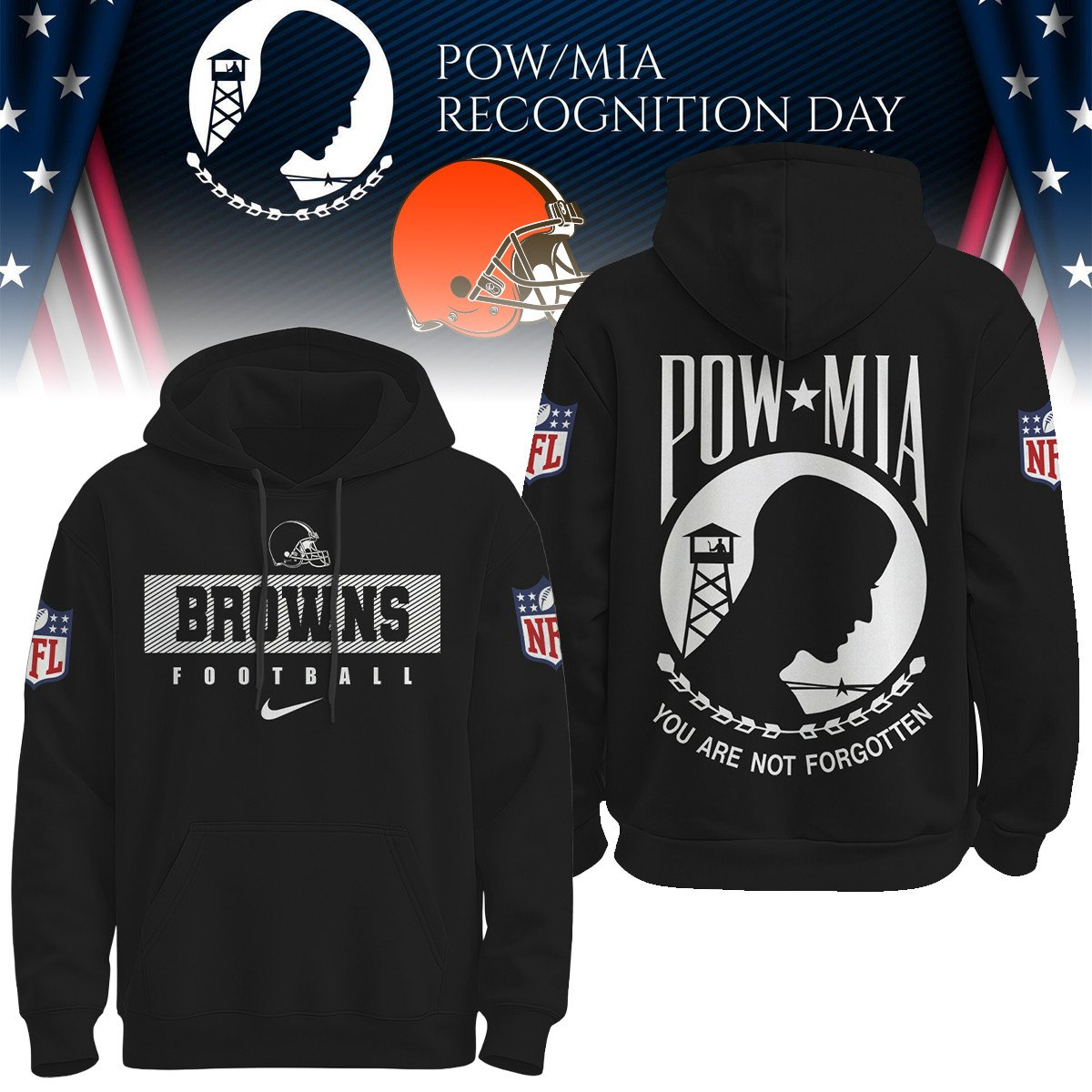 Buildercar - Cleveland Browns Premium NFL Pow Miami Dolphins Hoodie