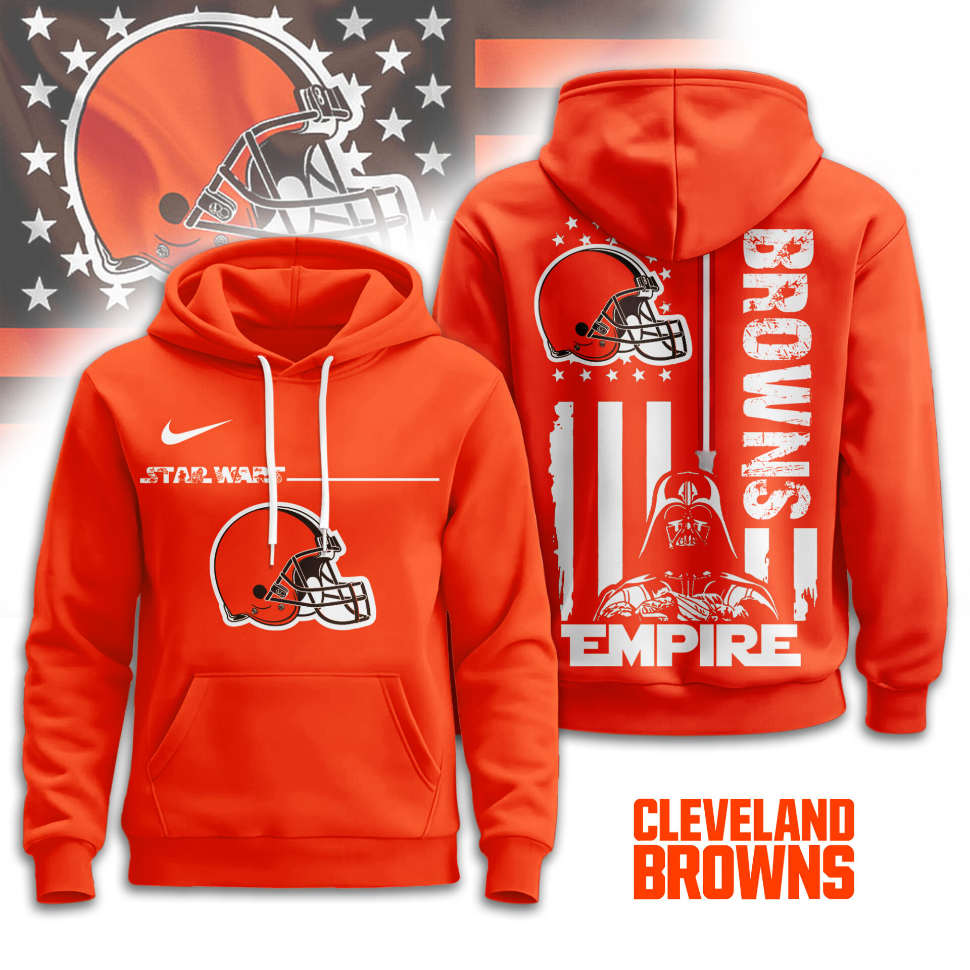 Buildercar - Cleveland Browns | Premium NFL Starwars Empire Hoodie