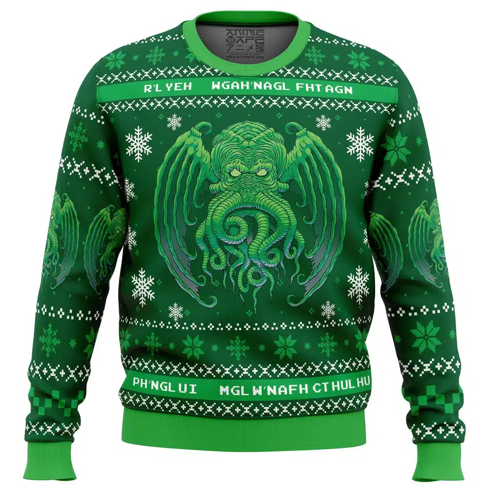 Buildercar - Cthulhu Cultist Christmas Ugly Christmas Sweater