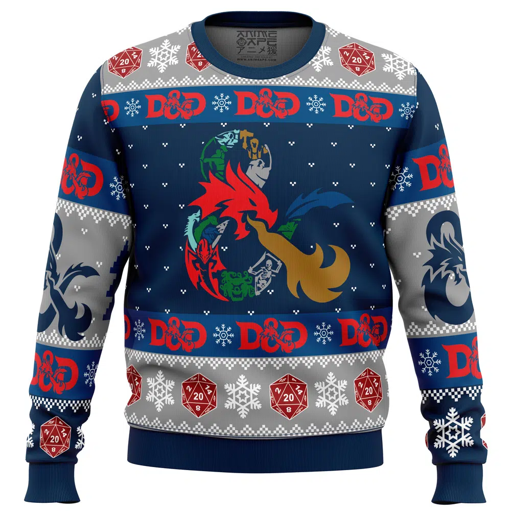 Buildercar - D-20 Dungeons & Dragons Ugly Christmas Sweater
