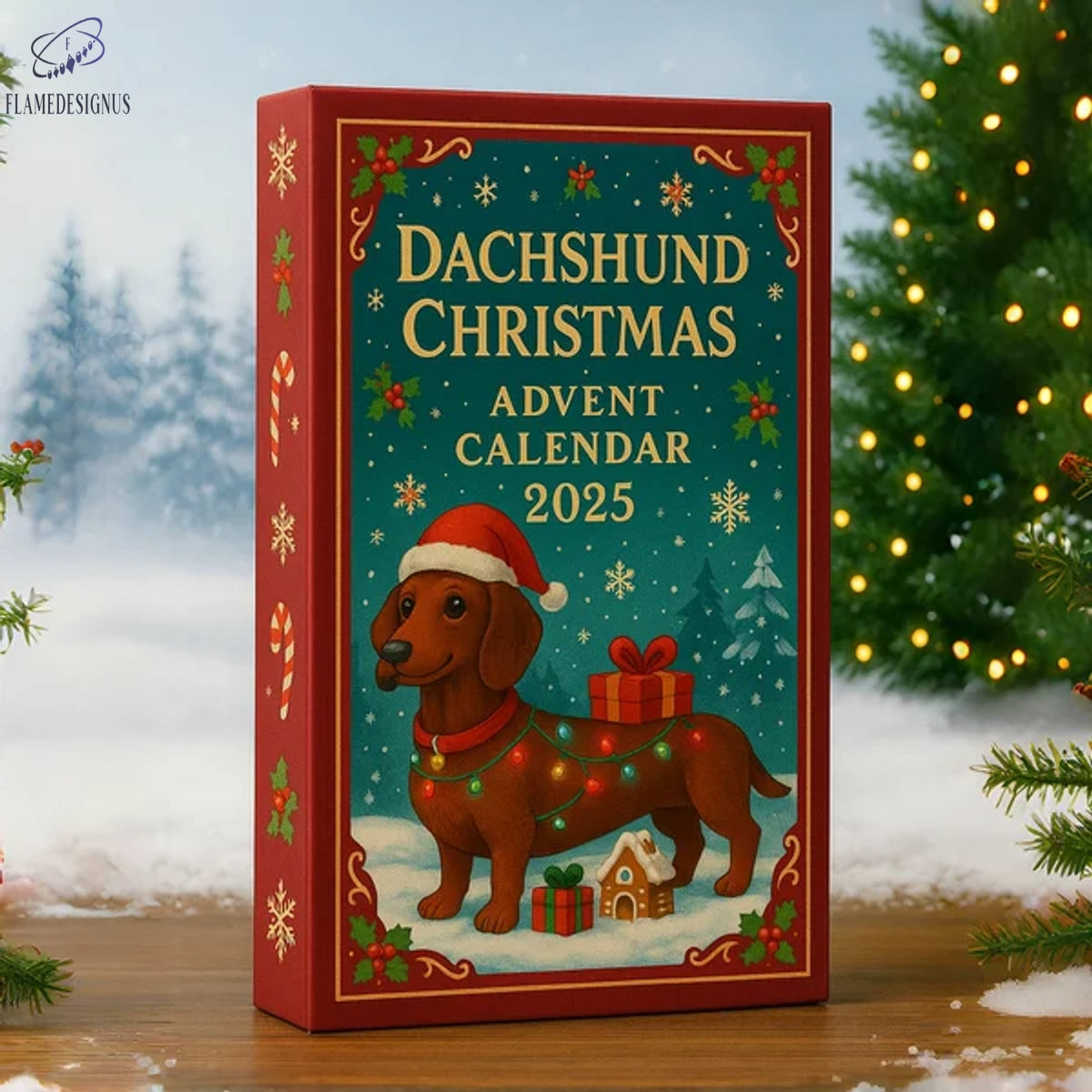 Buildercar - Dachshund Christmas Advent Calendar 2025 -2D Acrylic