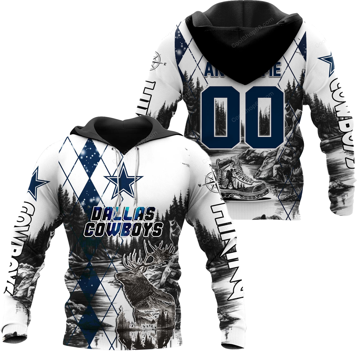 Buildercar - Dallas Cowboys Hiking x NFL Custom Name & Number Hoodie